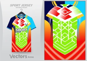 Colorful Geometric Sport Jersey Vector Design - Photo #7089 - Vectors Arena
