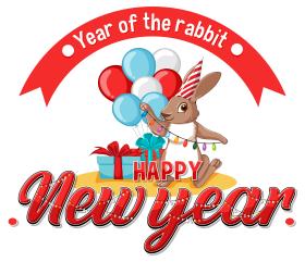 Year of the Rabbit Happy New Year Banner - Photo #10555 - Vectors Arena