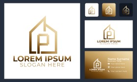 initial monogram letter p town building logo design vector illustration ...