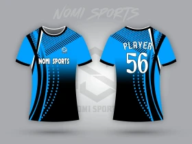 Modern Sky Blue and Black Halftone Pattern Sports Jersey Design - Photo ...